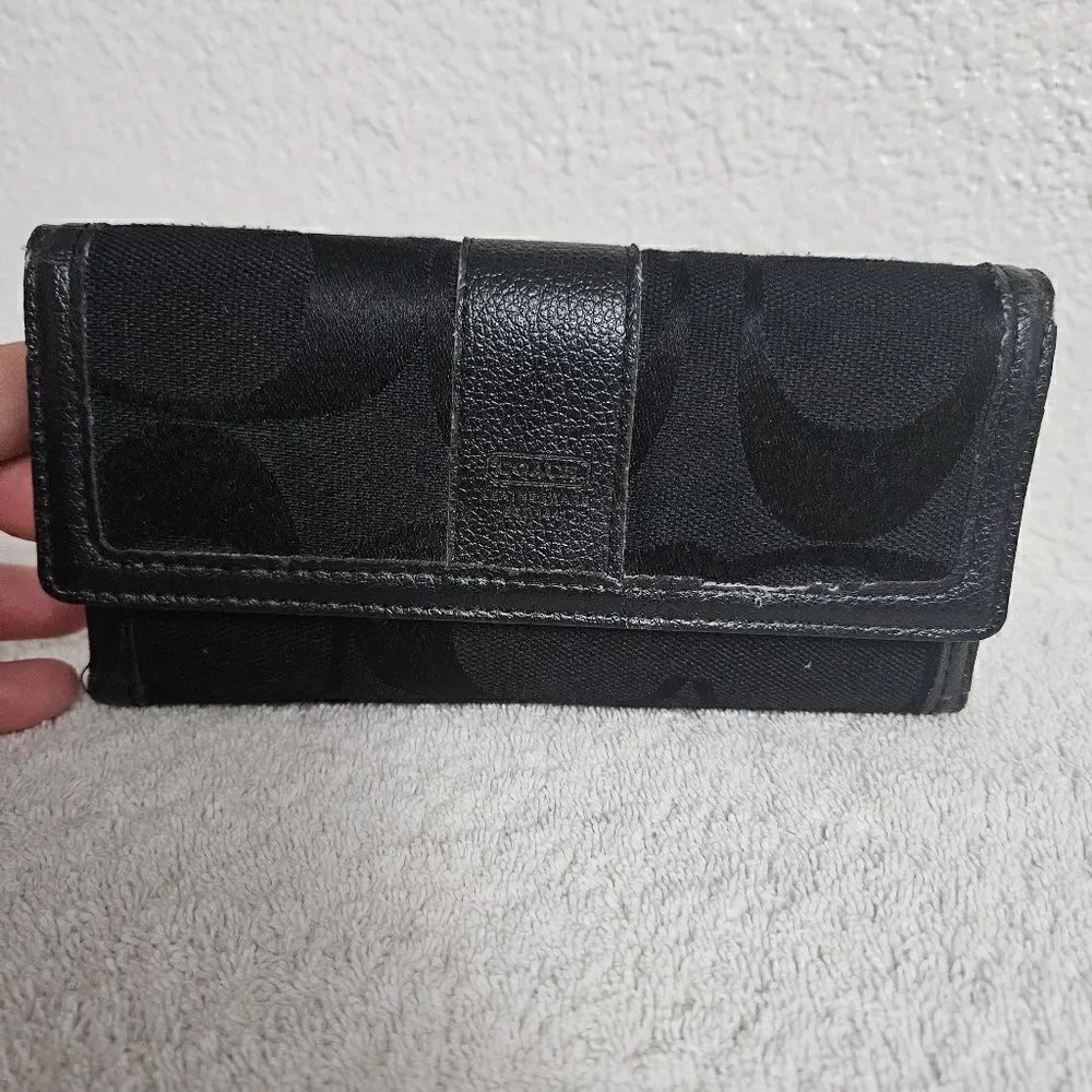 Coach black long wallet